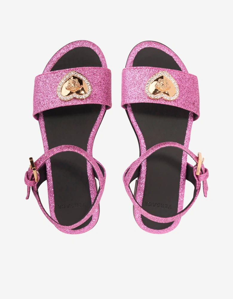 Girls Medusa Heart Sandals in Pink