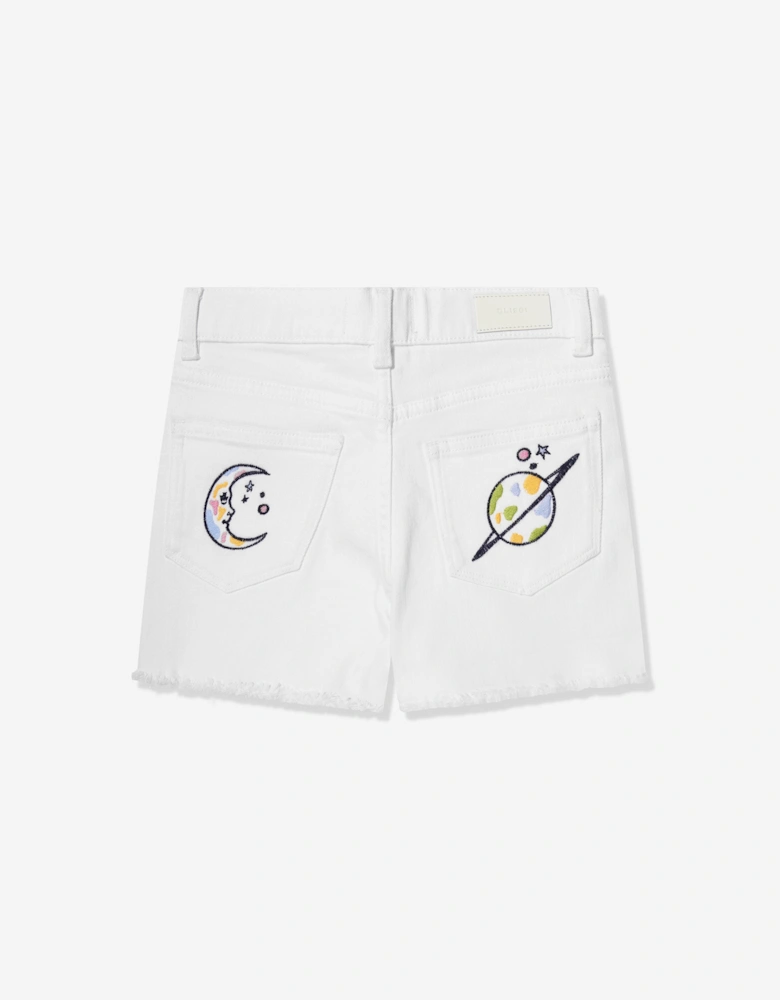 Girls Lucy Star Sign Shorts in White