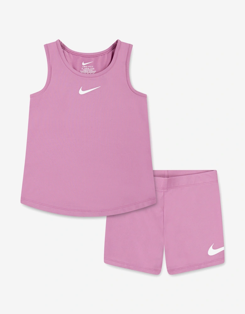 Girls All Day Play Bike Short Set in Pink