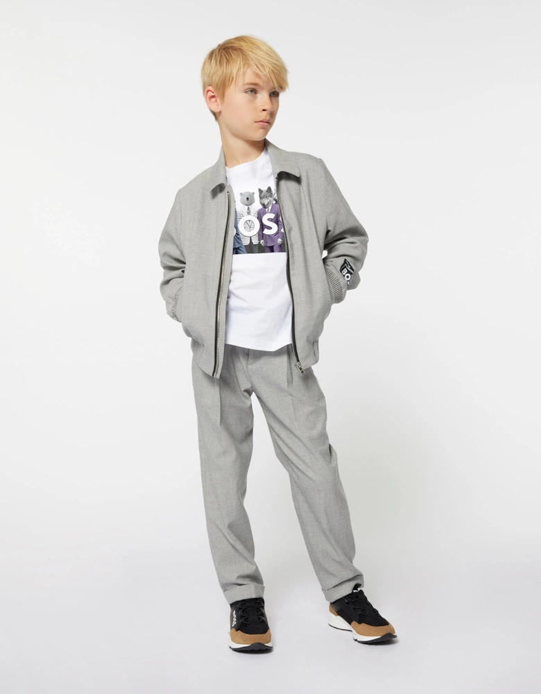BOSS Boys Suit Trousers in Grey