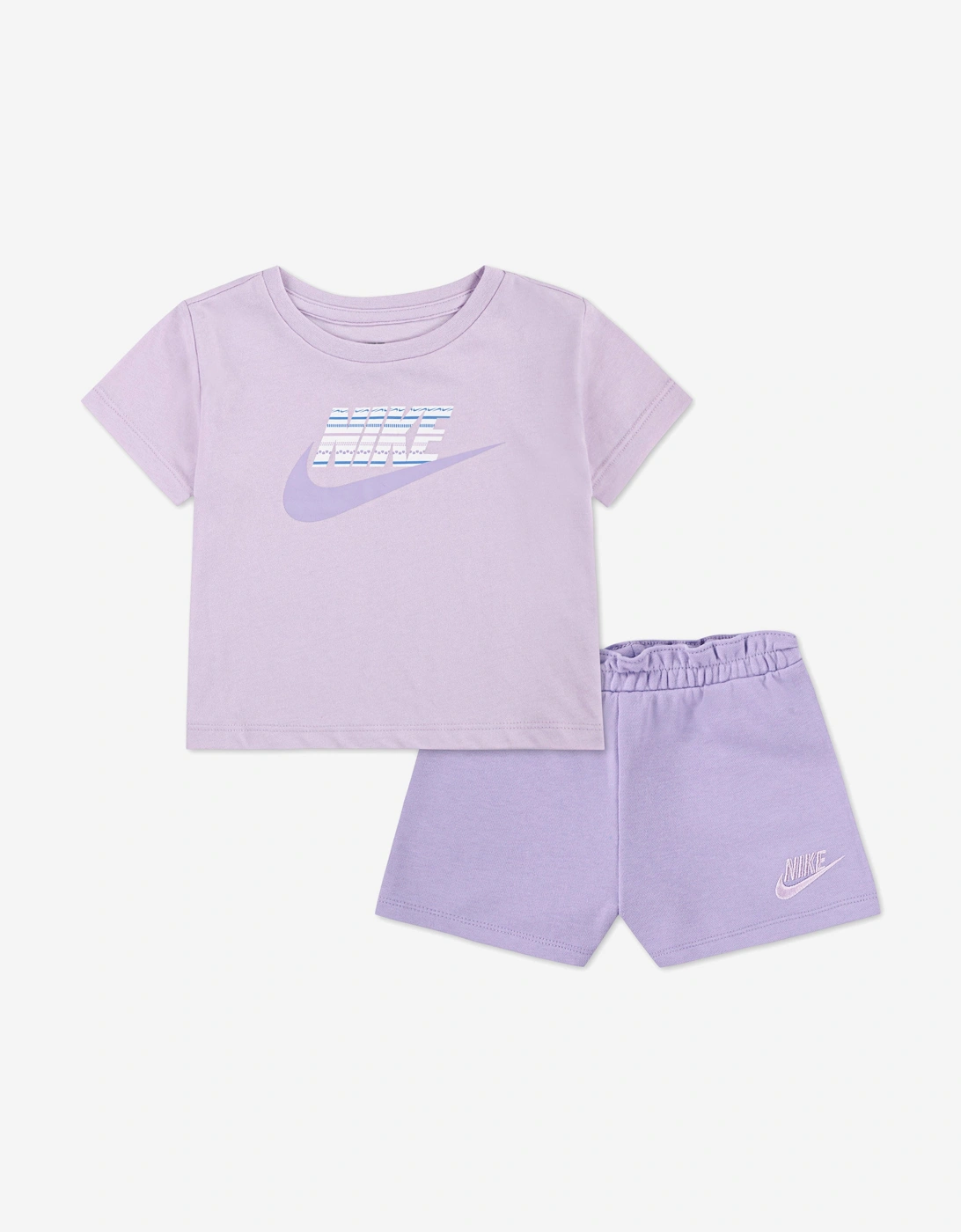 Girls Jersey and French Terry Short Set in Purple, 5 of 4