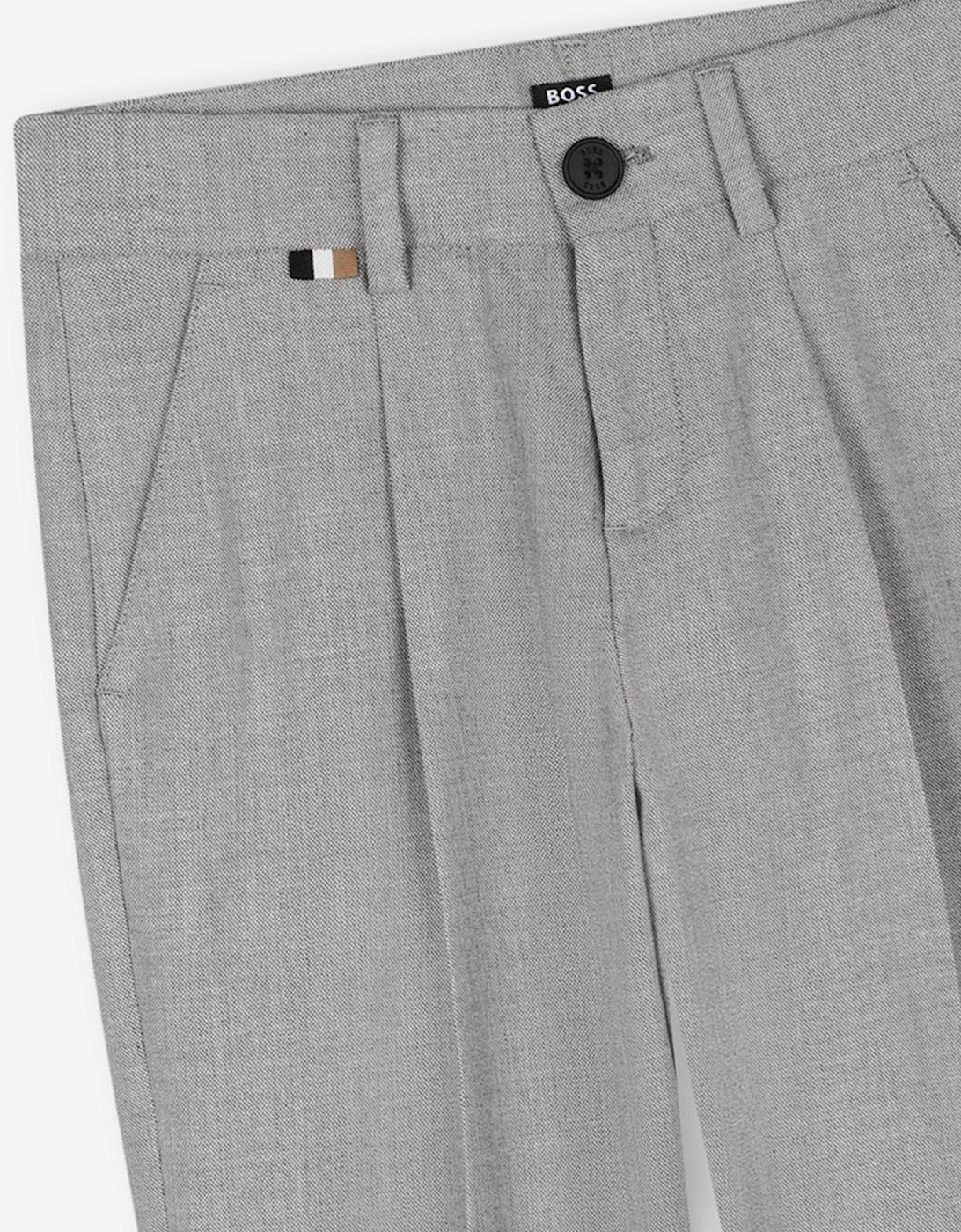 BOSS Boys Suit Trousers in Grey