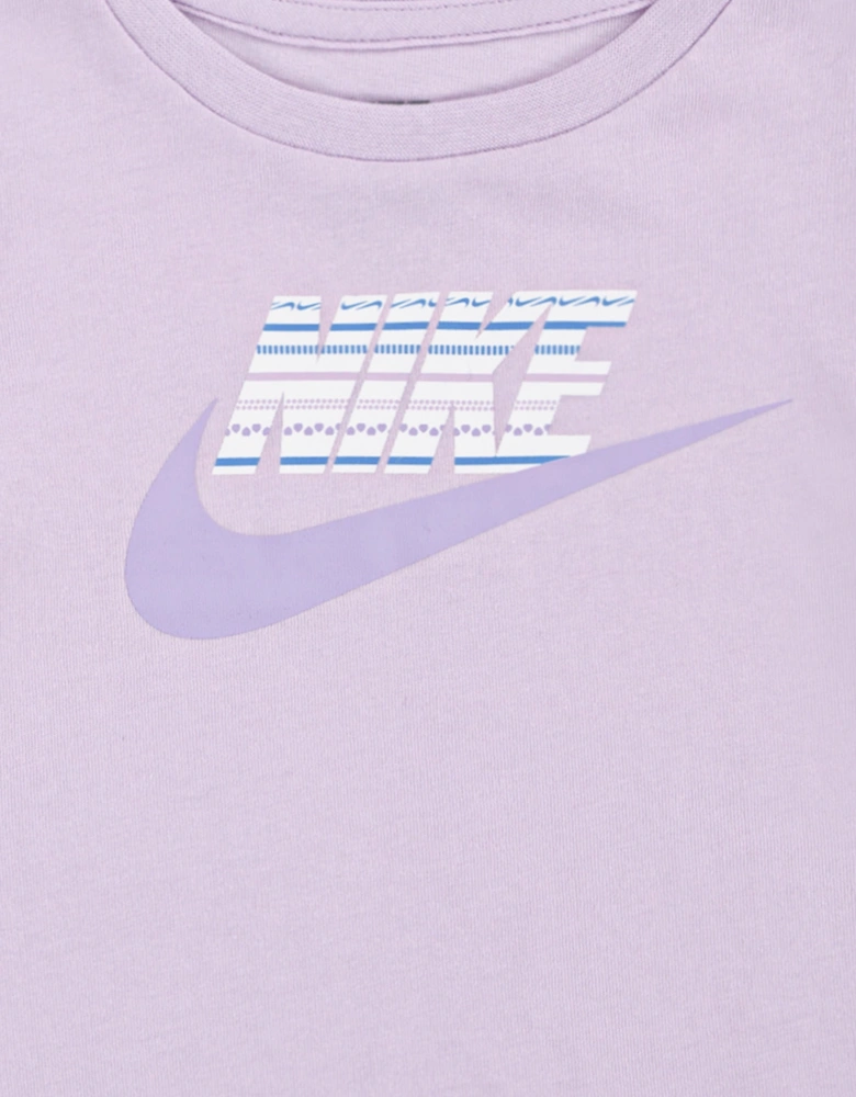 Girls Jersey and French Terry Short Set in Purple