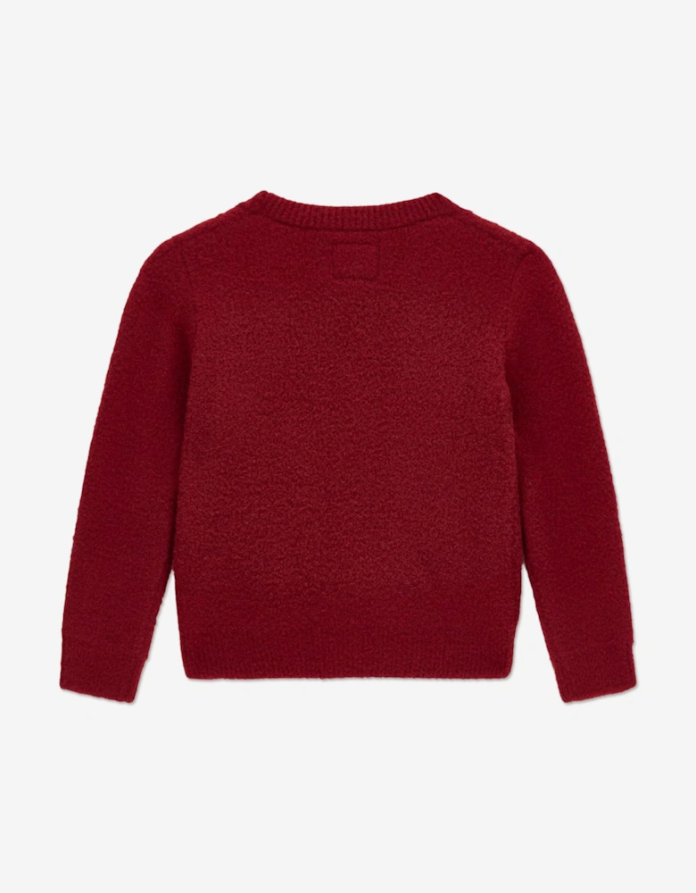 Girls Logo Cardigan in Red