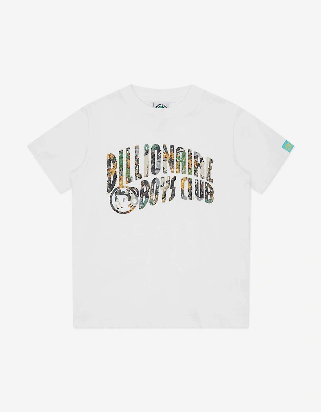 Boys Tree Camo Arch Logo T-Shirt in White, 5 of 4