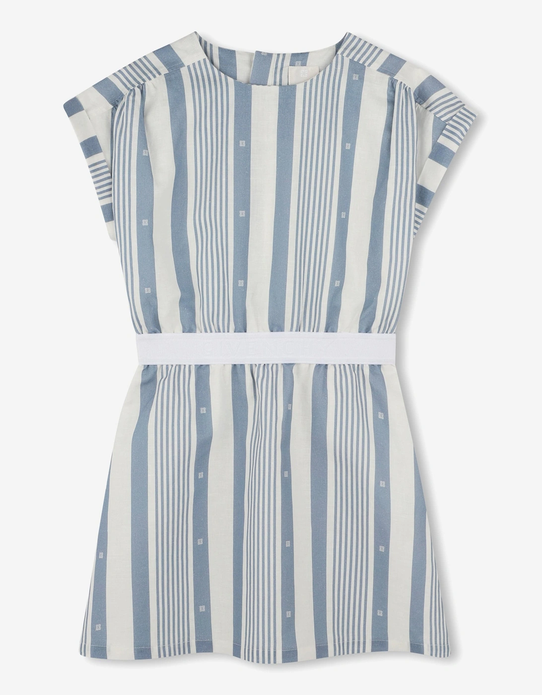 Girls Striped Linen Dress in Blue, 5 of 4