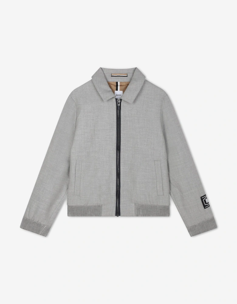 BOSS Boys Suit Jacket in Grey
