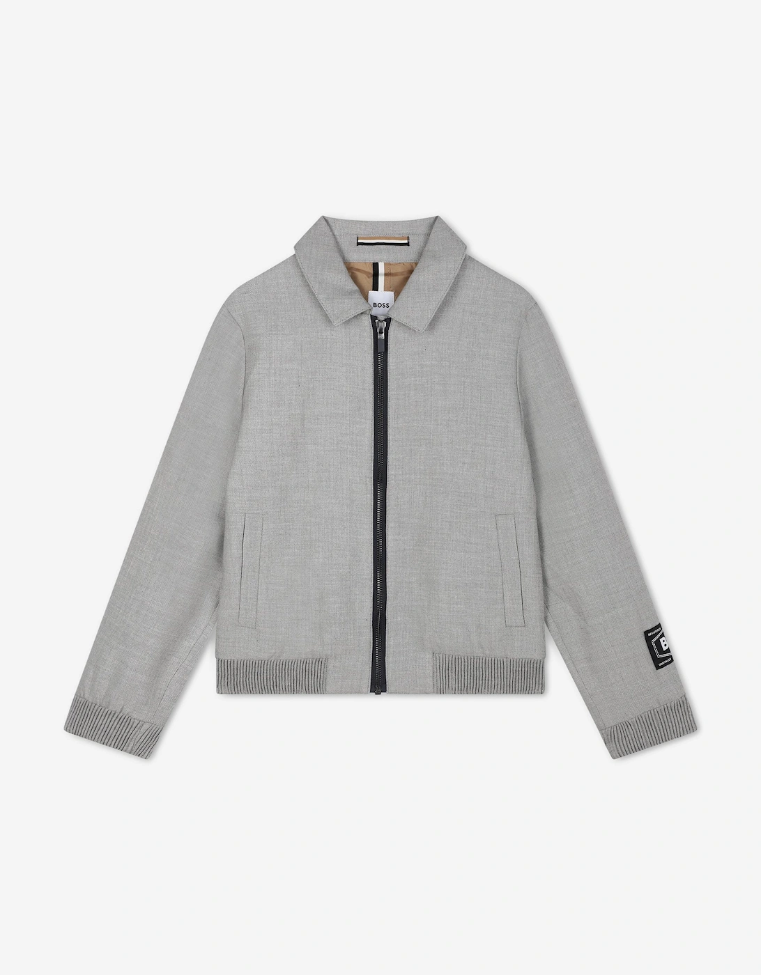 BOSS Boys Suit Jacket in Grey, 6 of 5