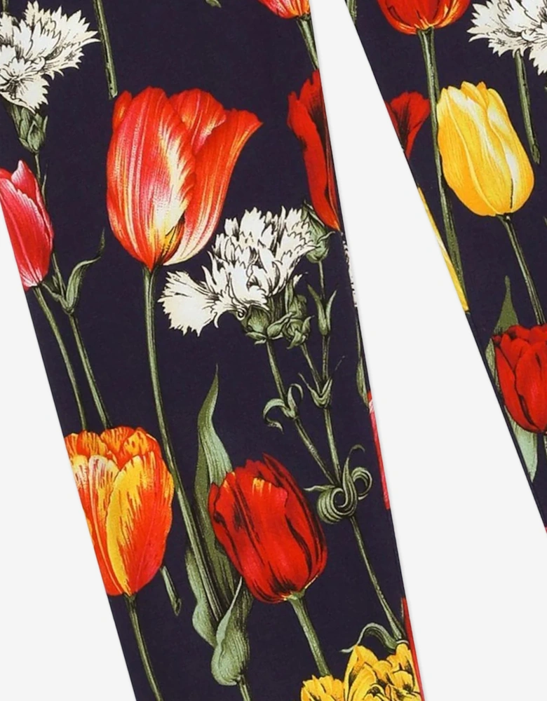 Girls Tulip Print Leggings in Multicolour