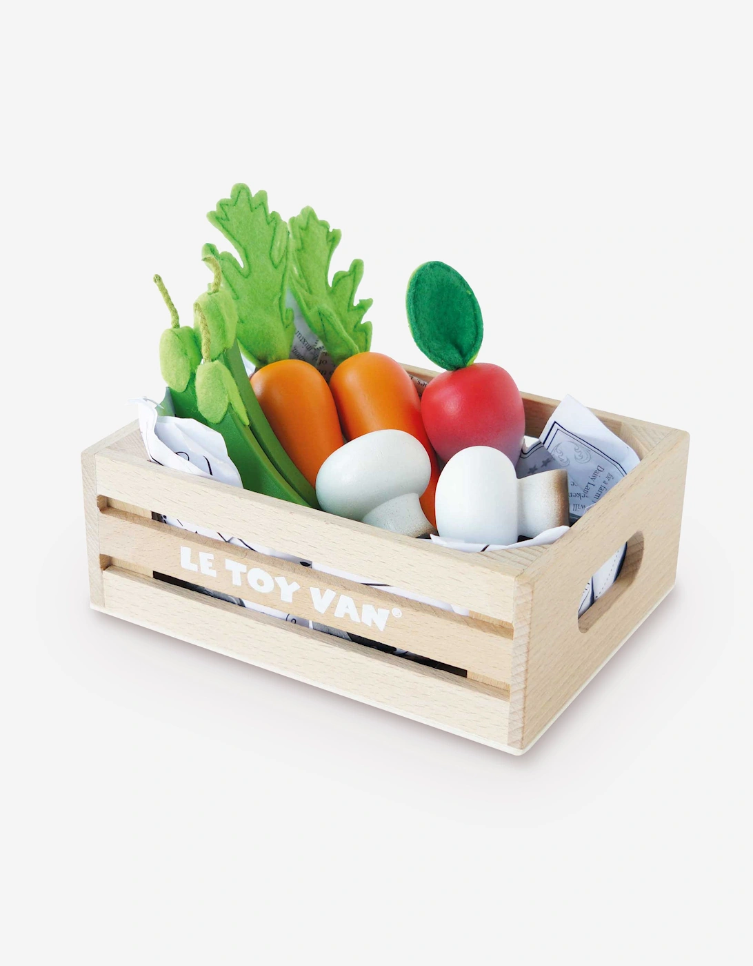 Le Toy Van Unisex Multi Harvest Vegetables Wooden Food Crate-9 Piece (W16 X D16 X H18 Cm) - Size One Size, Kids