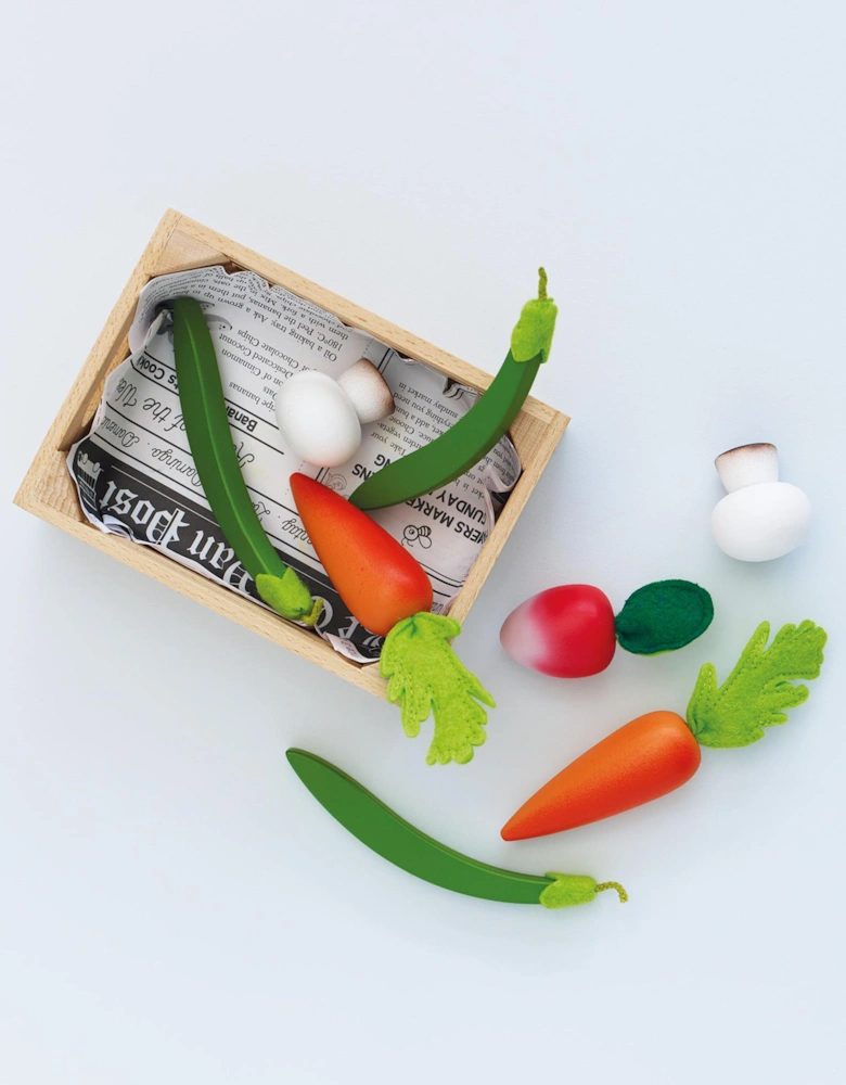 Harvest Vegetables Wooden Food Crate-9 Piece (W:16 x D:16 x H:18 cm)