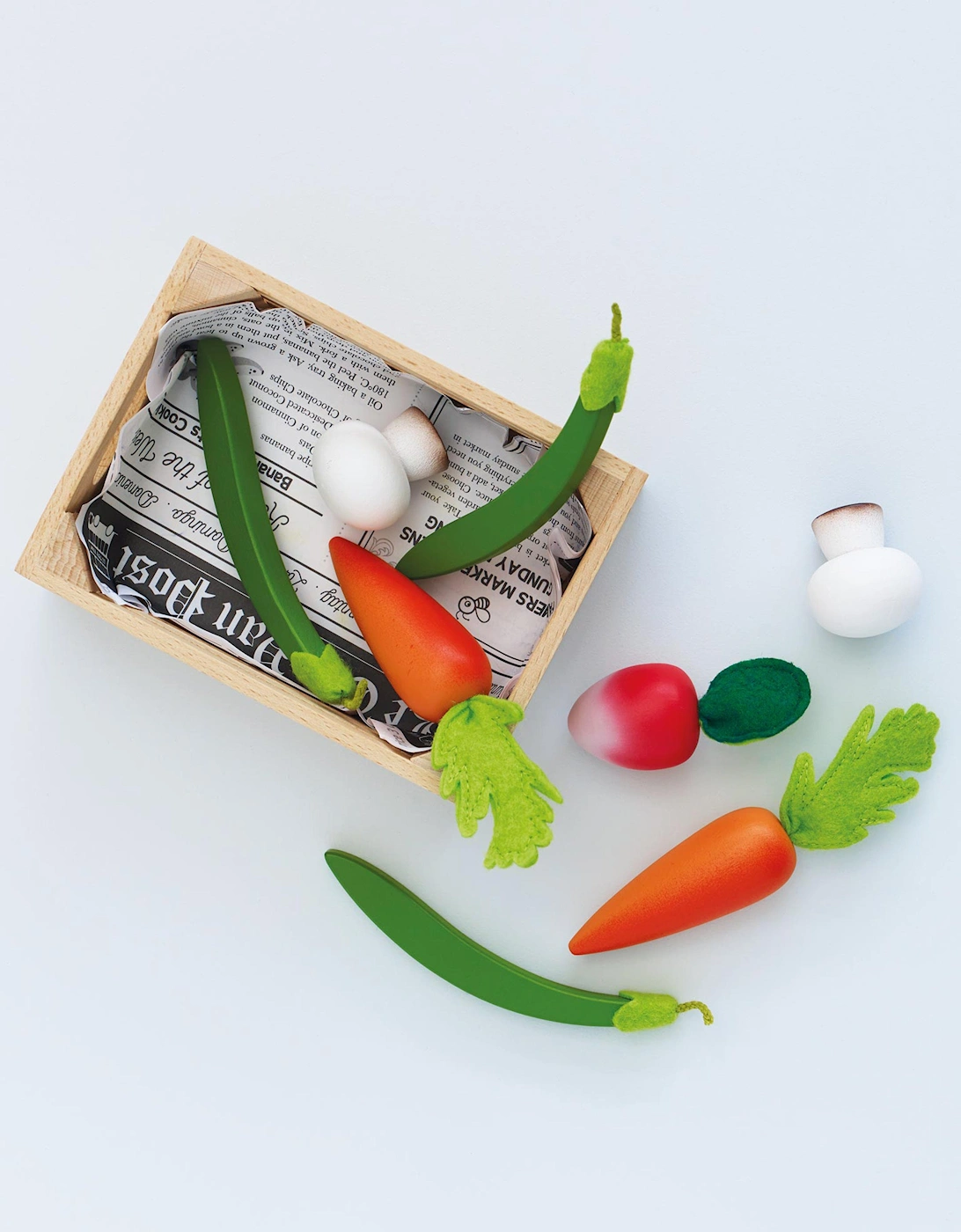 Harvest Vegetables Wooden Food Crate-9 Piece (W:16 x D:16 x H:18 cm)