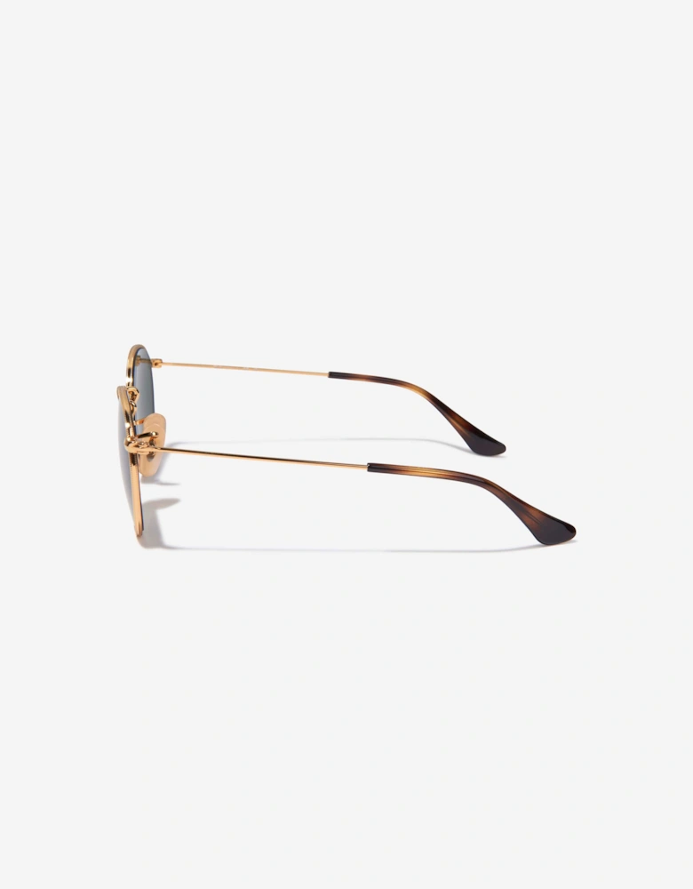 Kids Round Sunglasses in Gold AB