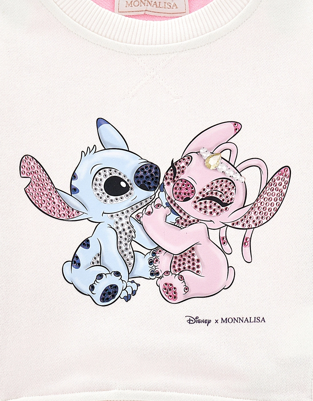 Girls Stitch and Angel Sweatshirt in Ivory
