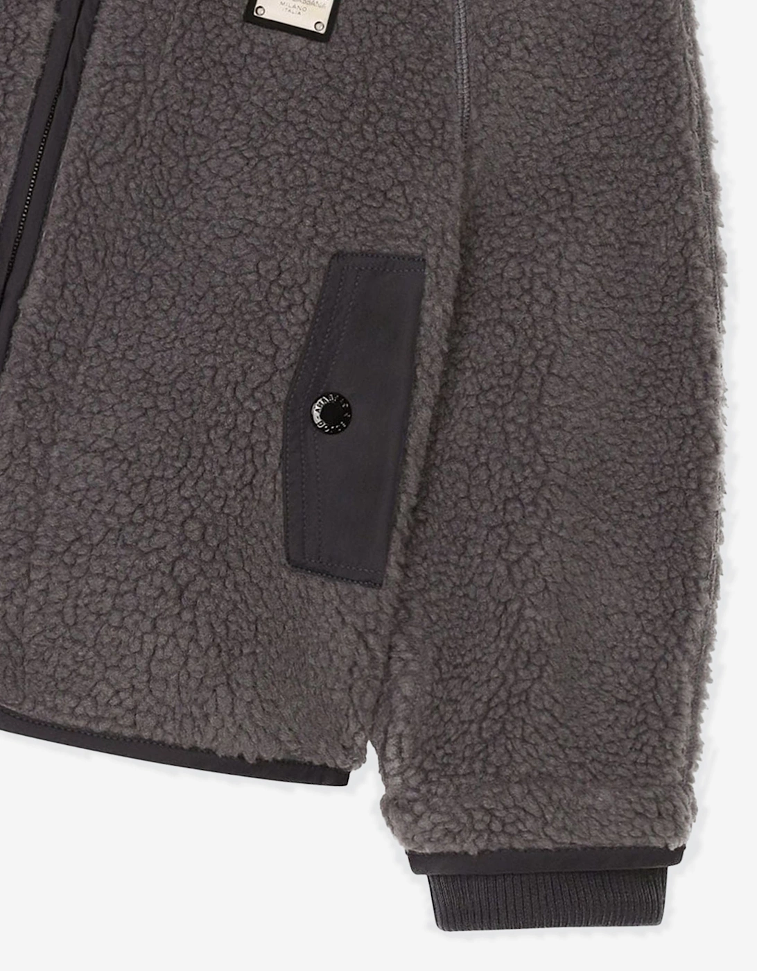 Boys Faux Shearling Jacket in Grey
