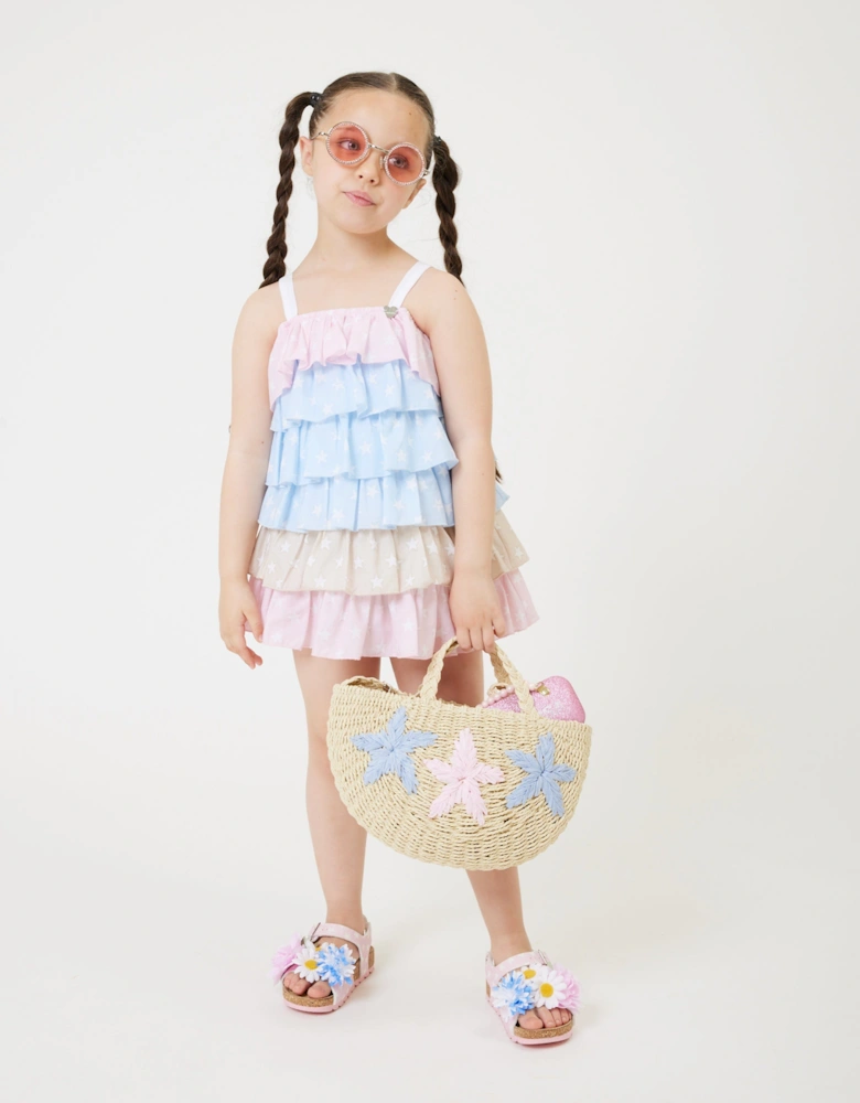 Girls Ruffle Sundress in Multicolour