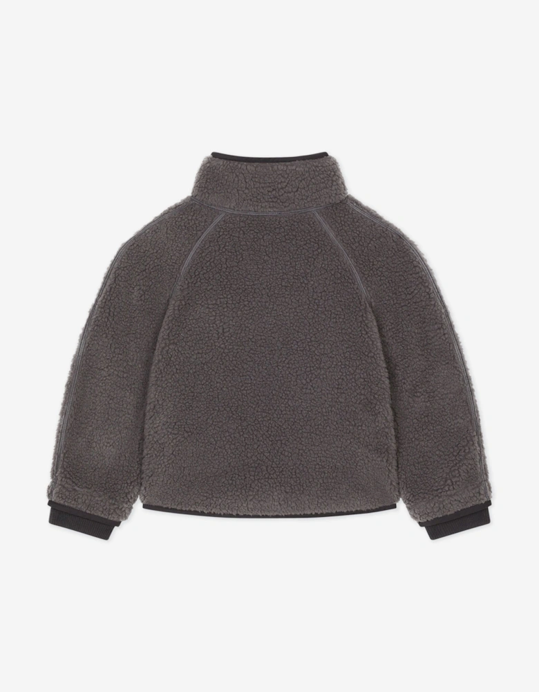 Boys Faux Shearling Jacket in Grey