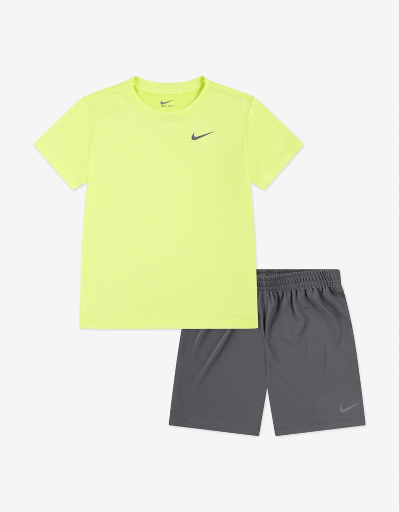 Boys Dri-Fit Short Set in Yellow