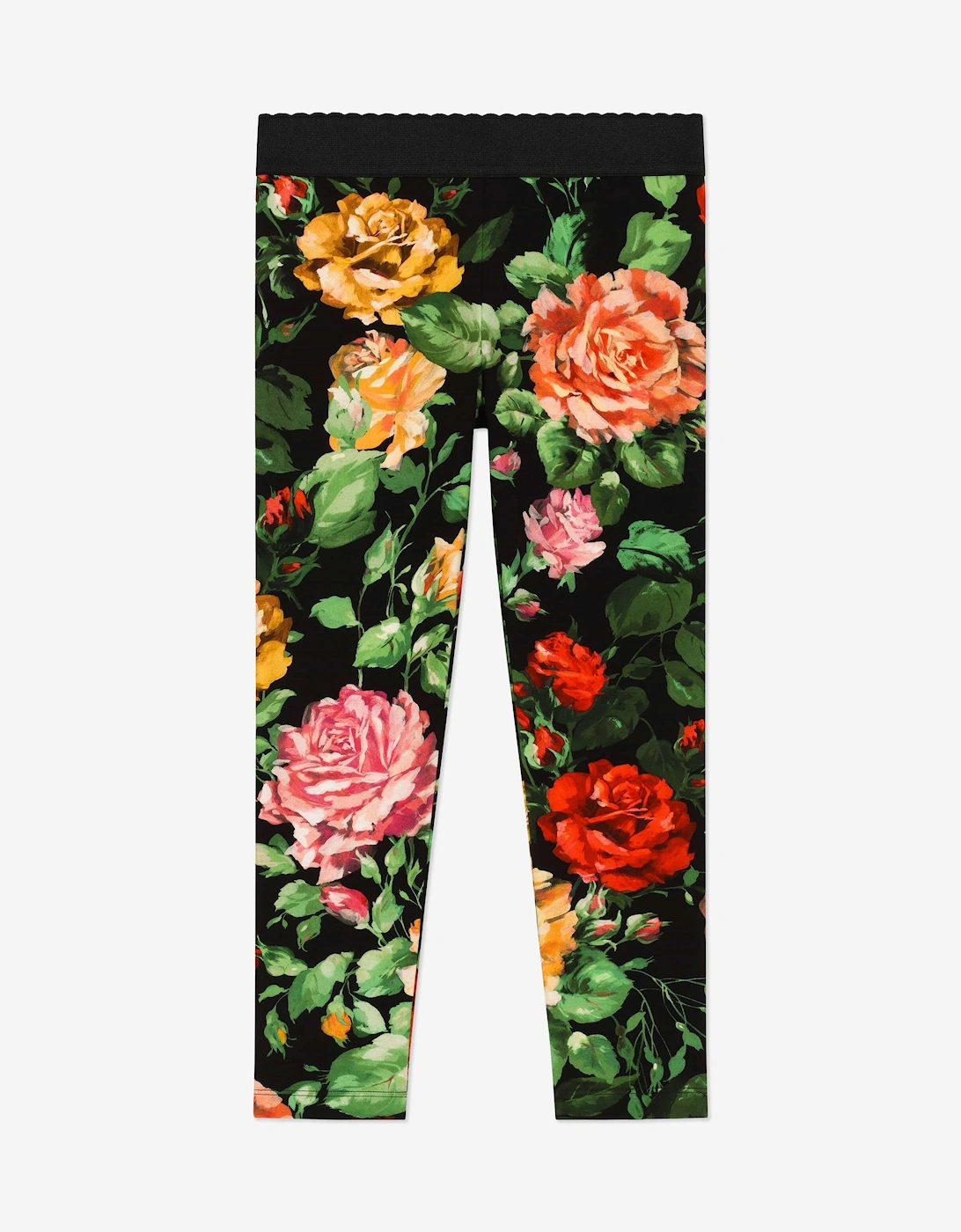 Girls Rose Print Leggings in Multicolour, 6 of 5