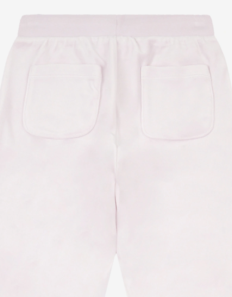 Girls Diamante Bootcut Joggers in Purple