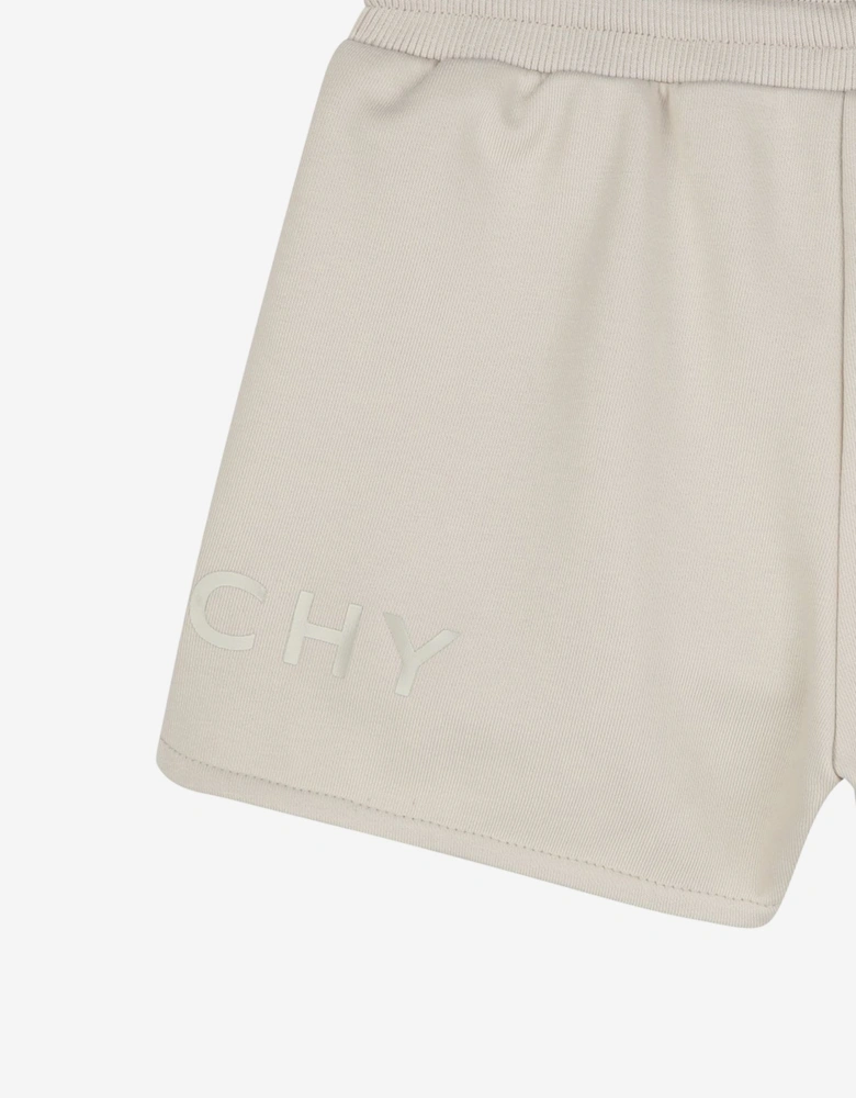 Girls Logo Shorts in Beige