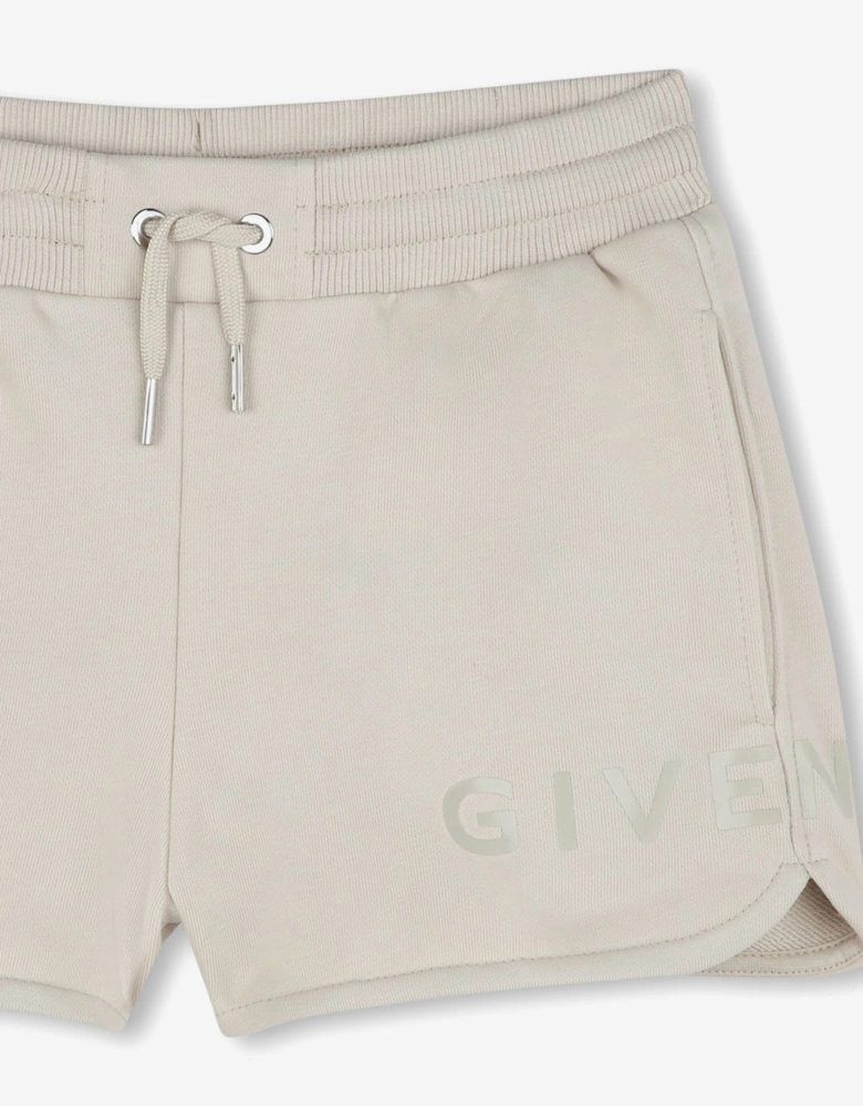 Girls Logo Shorts in Beige