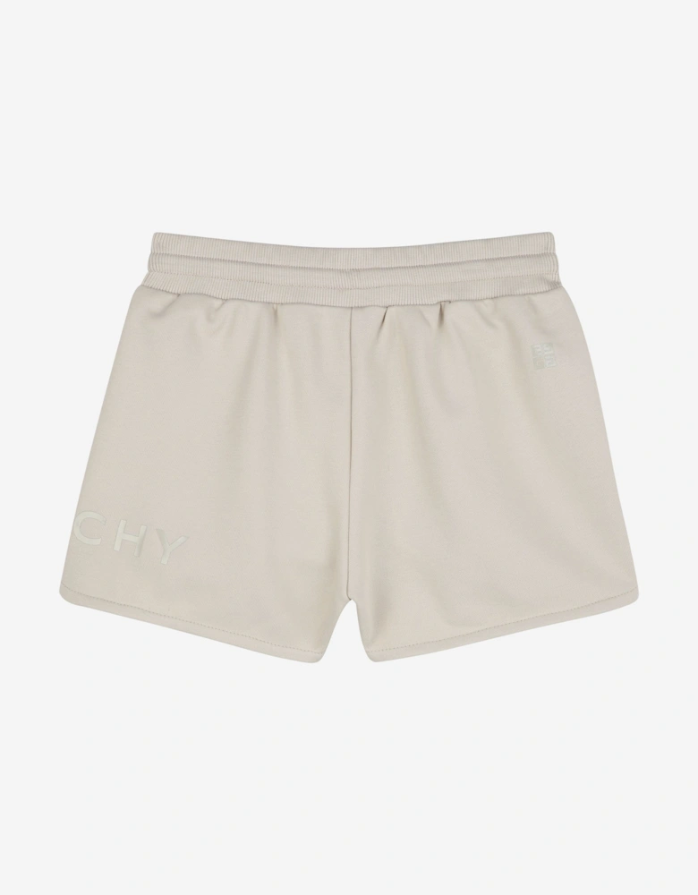 Girls Logo Shorts in Beige