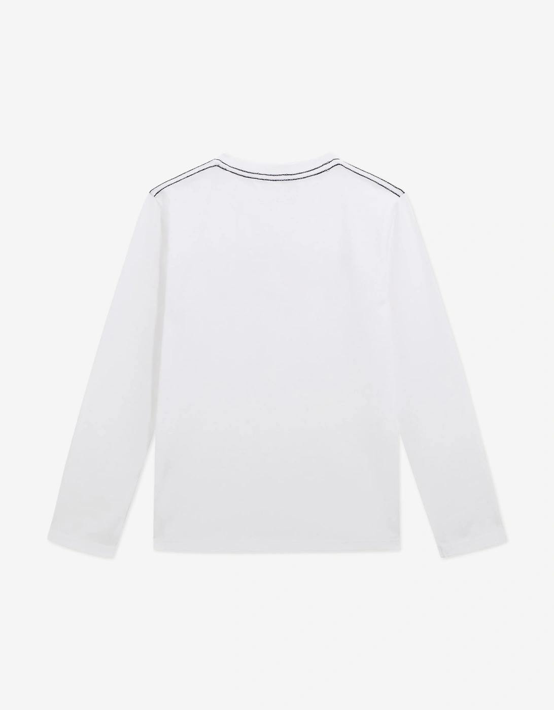 Boys Long Sleeve Logo T-Shirt in White