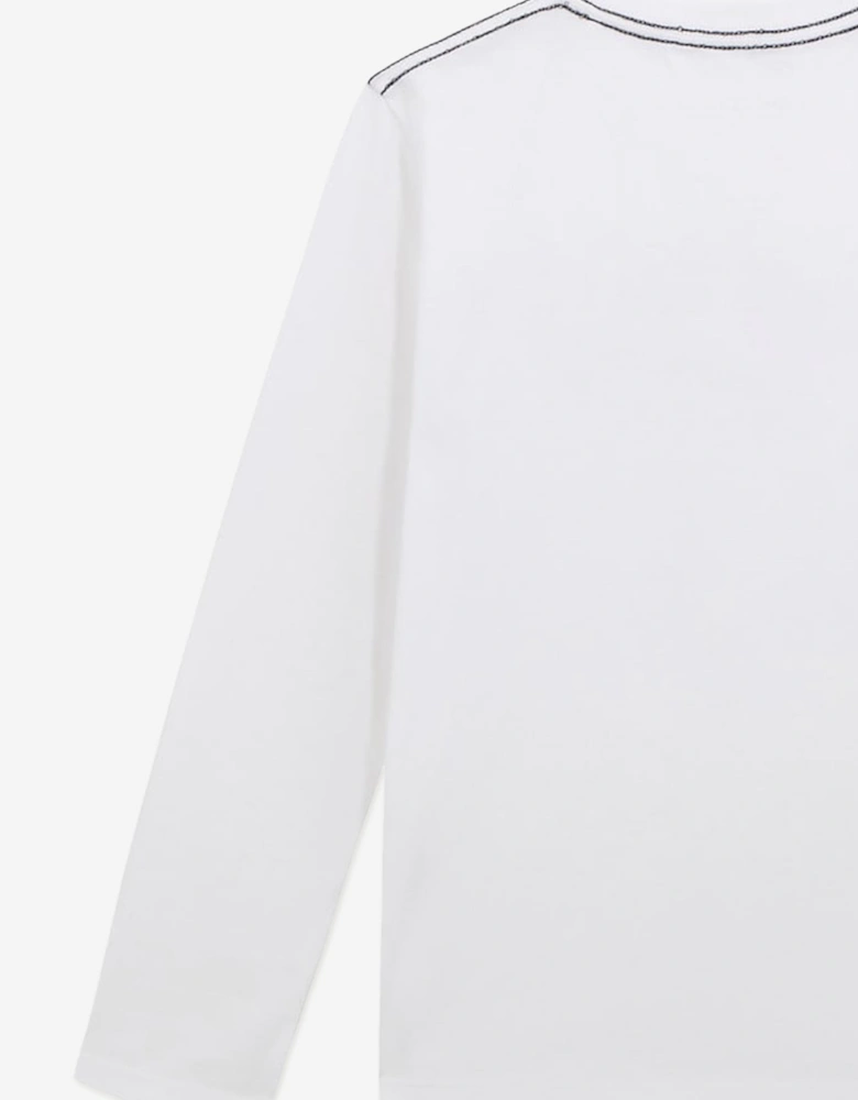 Boys Long Sleeve Logo T-Shirt in White