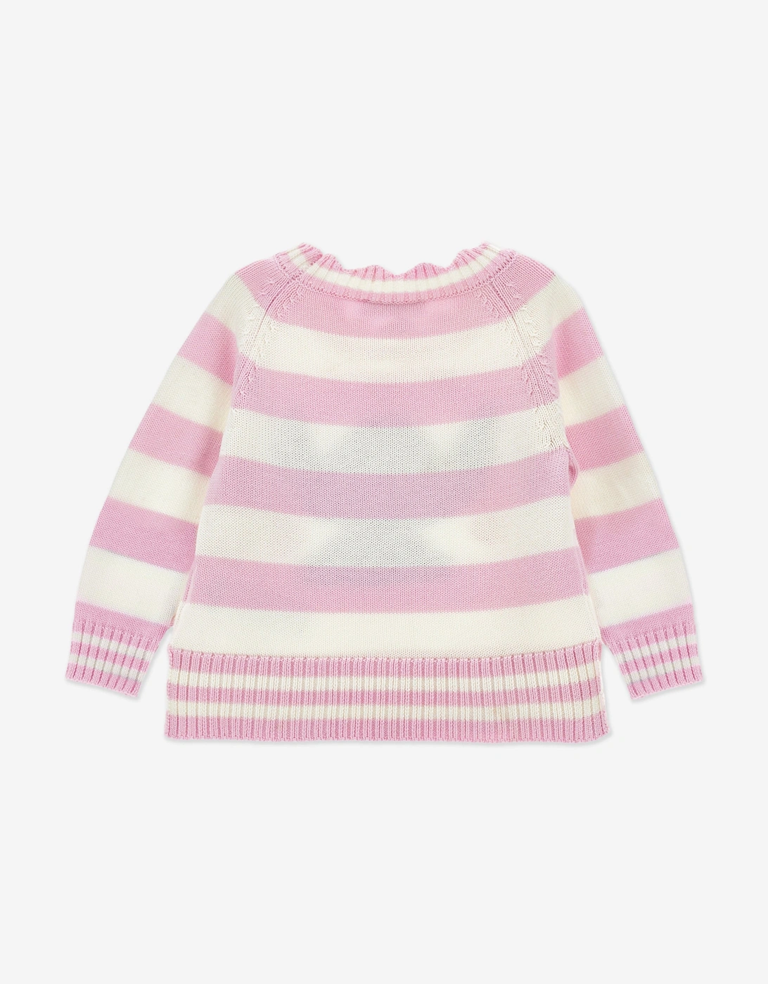 Girls Striped Stitch Jumper in Pink