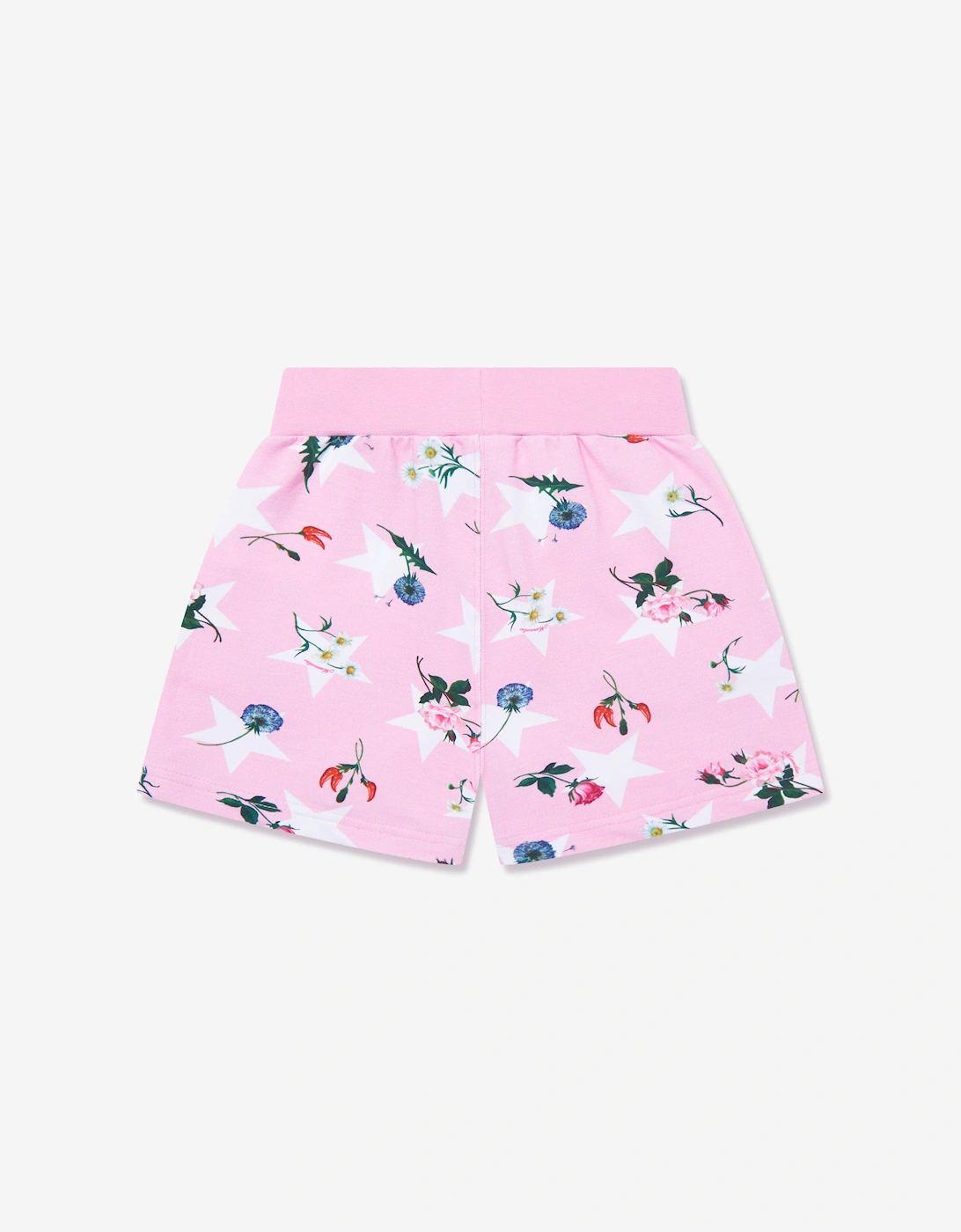 Girls Stars And Flower Shorts in Pink