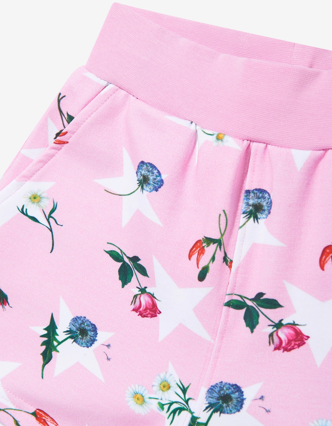 Girls Stars And Flower Shorts in Pink