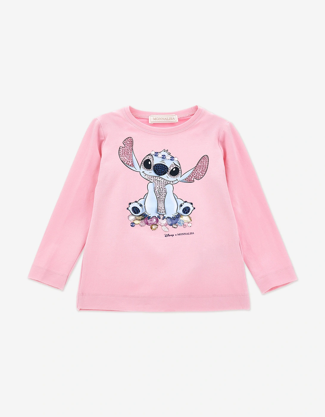 Girls Long Sleeve Stitch T-Shirt in Pink, 5 of 4