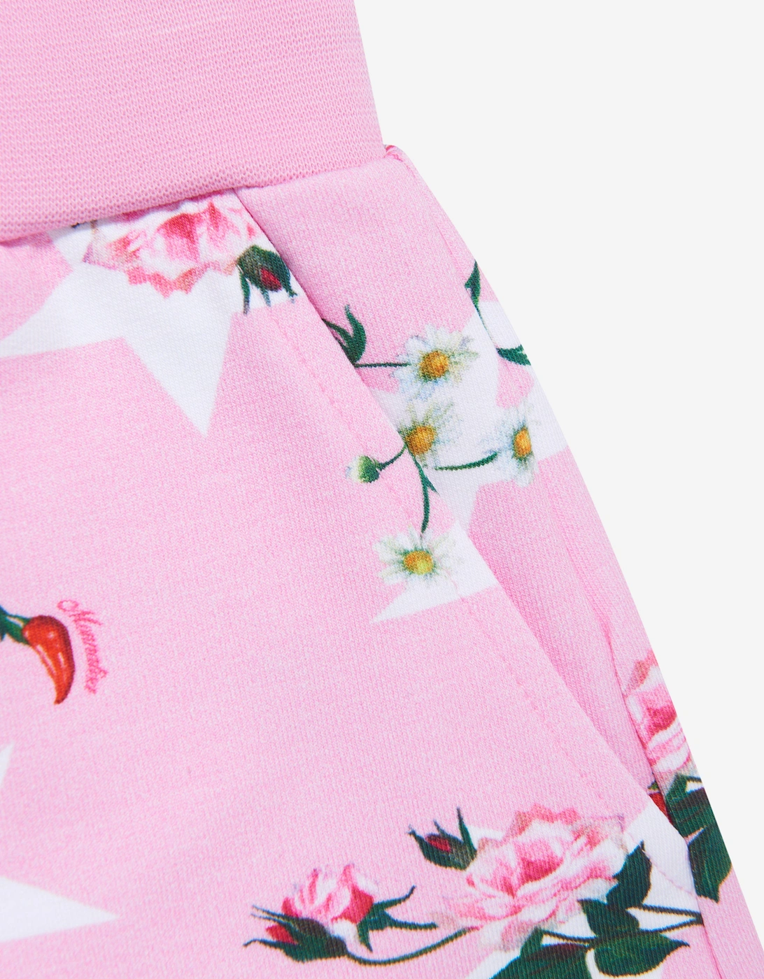 Girls Stars And Flower Shorts in Pink