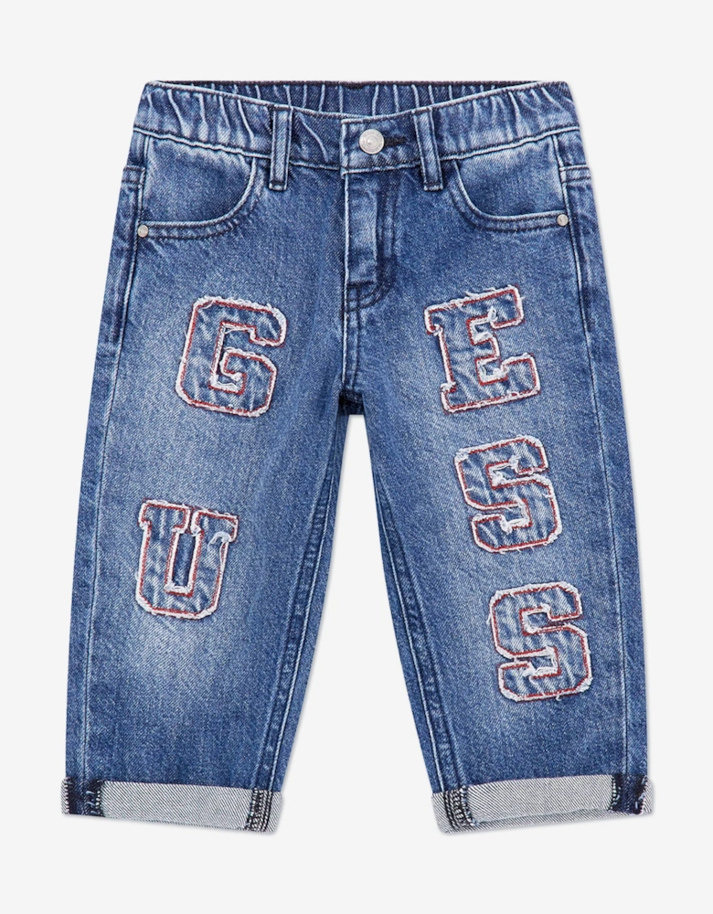 Boys Oversized Balloon Jeans in Blue