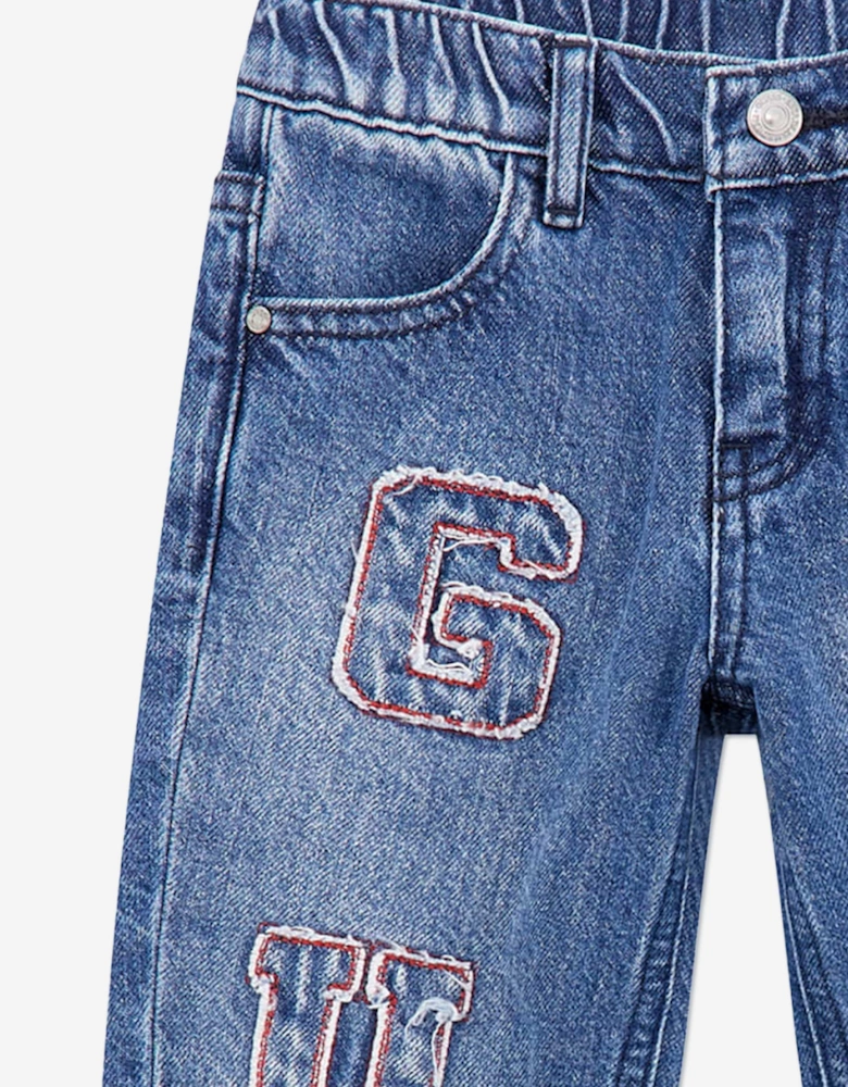 Boys Oversized Balloon Jeans in Blue