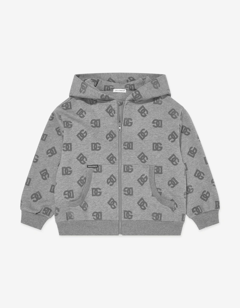 Boys DG Logo Zip Up Top in Grey