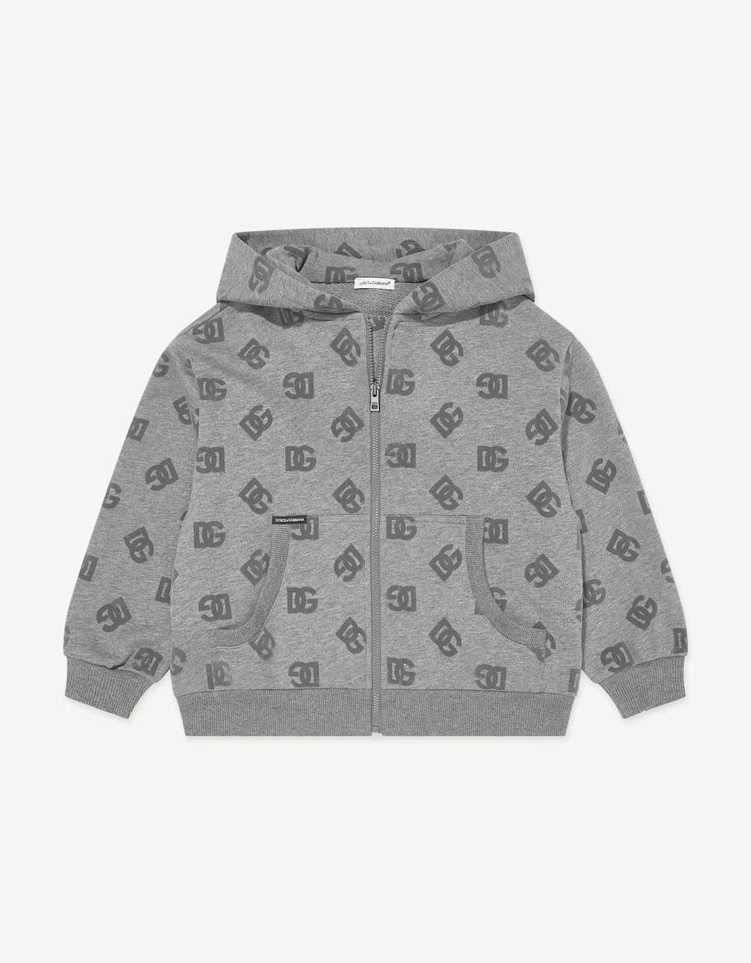 Boys DG Logo Zip Up Top in Grey, 6 of 5