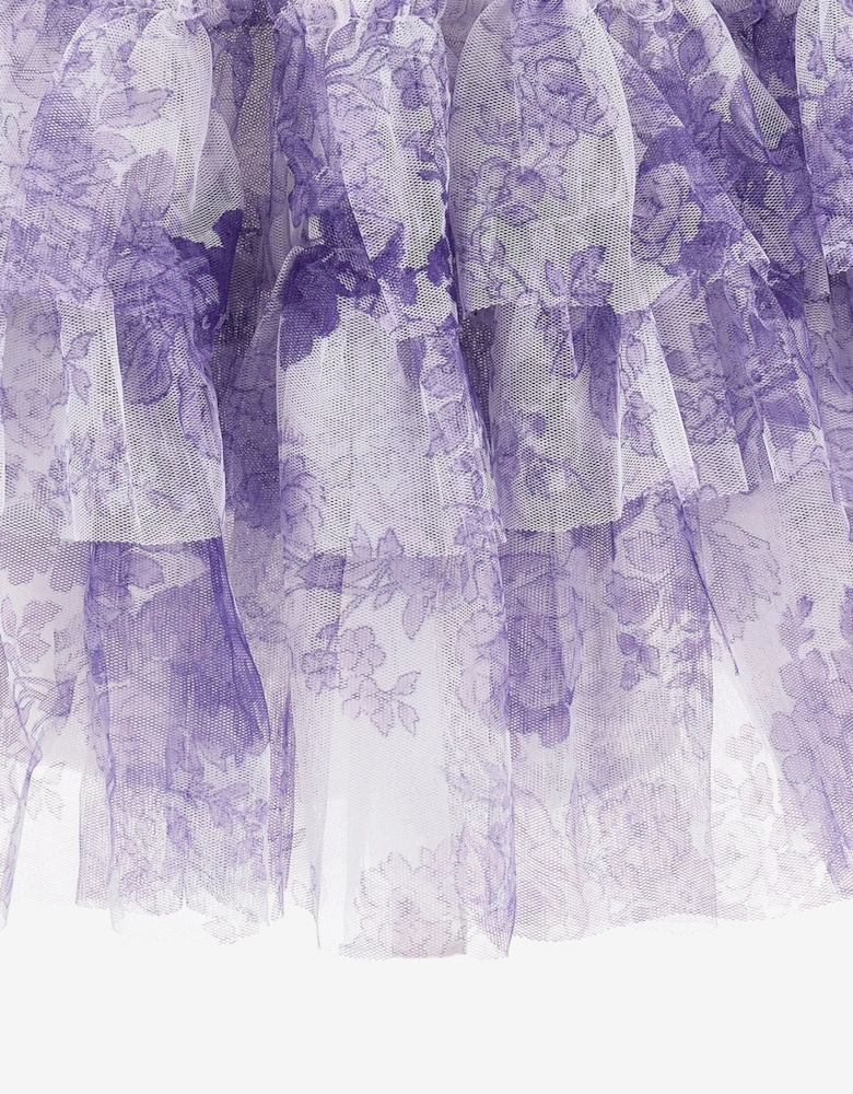 Girls Monochrome Tulle Skirt in Purple