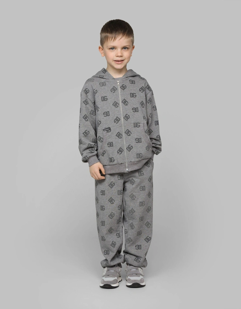 Boys DG Logo Zip Up Top in Grey
