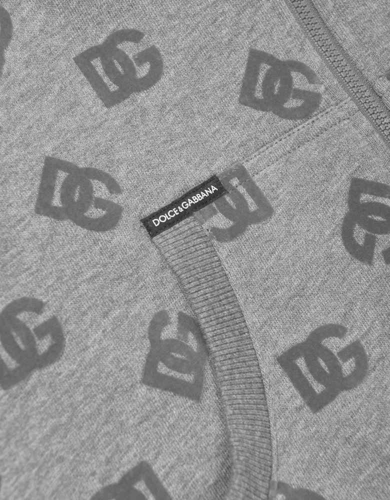 Boys DG Logo Zip Up Top in Grey