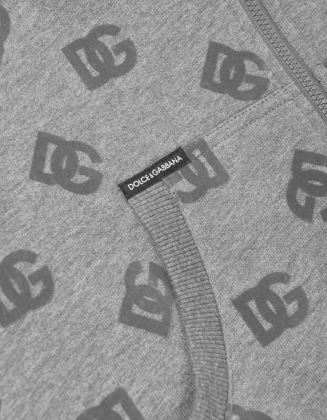 Boys DG Logo Zip Up Top in Grey