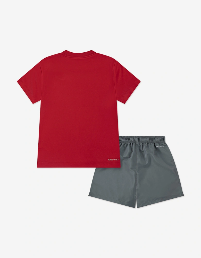 Boys Dri-Fit Woven Short Set in Red