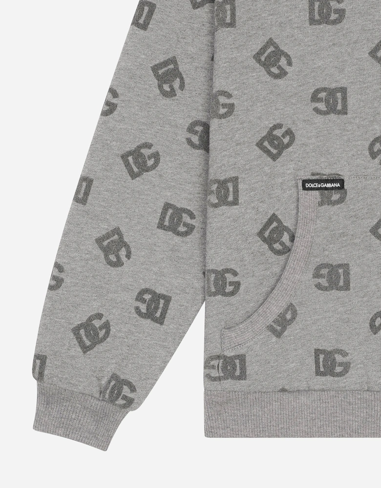 Boys DG Logo Zip Up Top in Grey