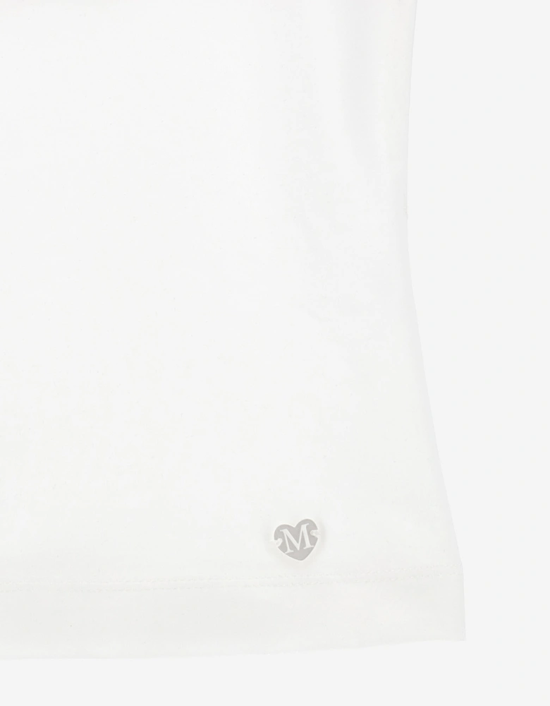 Girls Floral Ruched T-Shirt in Ivory