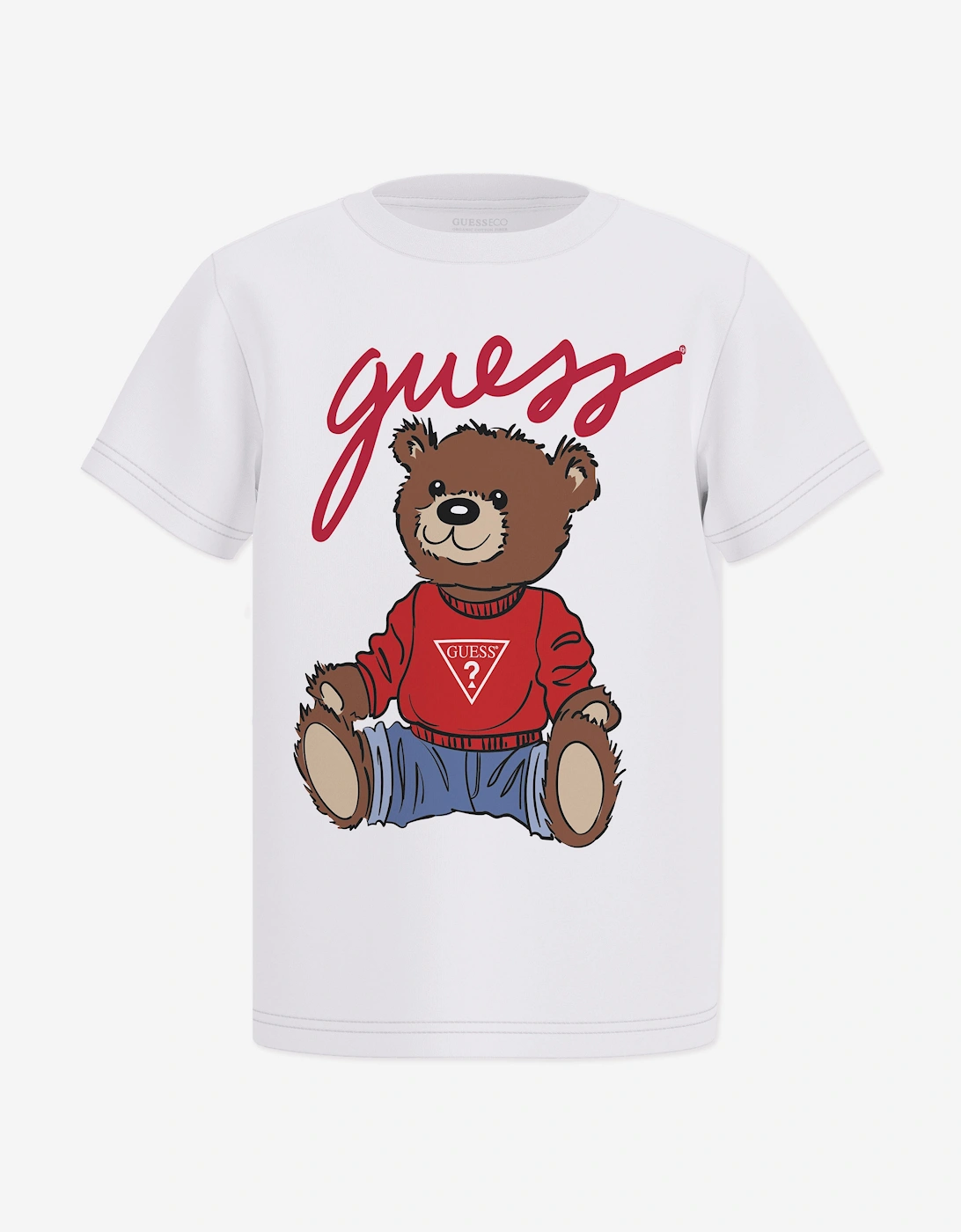 Kids Teddy Bear Logo T-Shirt in White, 4 of 3