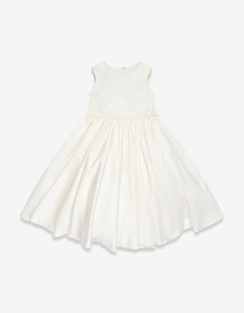 Girls Ceremonial Ballerina Length Dress in White