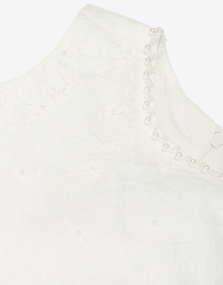 Girls Ceremonial Ballerina Length Dress in White