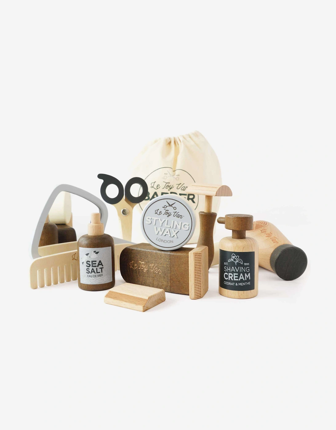 Le Toy Van Hairdresser and Barber Kit-12 Piece (W:16 x D:16 x H:18 cm) - Multi - Size: ONE size,