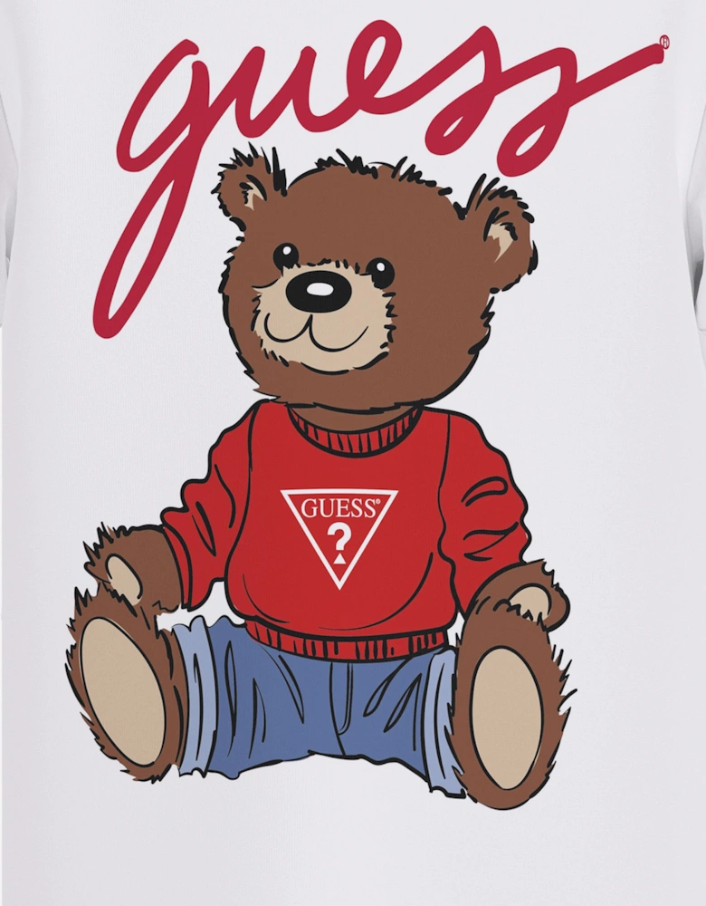 Kids Teddy Bear Logo T-Shirt in White